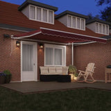 Manual Retractable Awning with LED Burgundy 400x300 cm 3214974