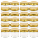 Glass Jam Jars with Gold Lids 24 pcs 110 ml 50795