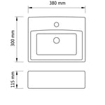 Wash Basin with Faucet Hole 38x30x11.5 cm Ceramic Silver 143487