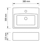 Ceramic Bathroom Sink Basin with Faucet Hole Black Square 141941