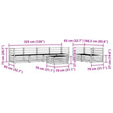 Outdoor Sofa Set 7 pcs Natural Solid Acacia Wood 3373039
