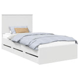 Bed Frame with Drawer White 100 x 200 cm Engineer Wood 3411145