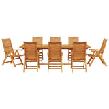 Garden Dining Set Folding 9 pcs Brown Solid Acacia Wood 3375725