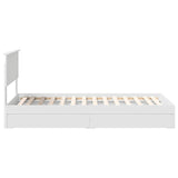 Storage Bed with Headboard White 100 x 200 cm Engineered Wood 3410826