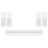 7 Piece TV Wall Cabinet Set with LED Lights White 3216778