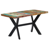 ZNTS Dining Table 140x70x75 cm Solid Reclaimed Wood 247439