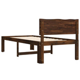 Single Bed Frame with Headboard ROSTOCK Dark Brown 100 x 200 cm 903458