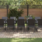 Garden Dining Set 13 pcs Black Steel 3335862