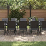 Garden Dining Set 17 pcs Black Steel 3335872