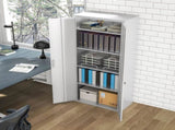 Five Shelf Lockable Steel Office Cabinet - White T3398P377407