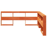 Bookcase Headboard L-Shaped Wax Brown 180 cm Solid Wood Pine 859258