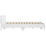 Bed Frame with LED without Mattress White 160x200 cm 3207532