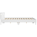 ZNTS Bed Frame with LED without Mattress White 160x200 cm 3207532