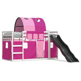 Bunk Bed without Mattress with Slide and Curtains Pink 80x200 cm 3284148