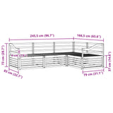 Outdoor Sofa Set 4 pcs Natural Solid Acacia Wood 3373394