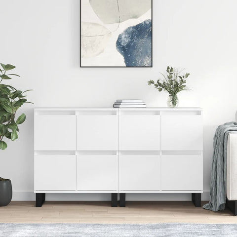 Sideboards 2 pcs White Engineered Wood 3190181