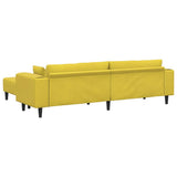 Sofa with Cushion 3 pcs Yellow Velvet 3335178