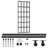 Sliding Door with Hardware Set ESG Glass&Aluminium 76x205 cm 3081962