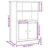Highboard Artisian Oak 60x35.5x103.5 cm Engineered Wood 857148