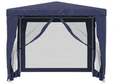 Party Tent with 4 Mesh Sidewalls Blue 2x2 m HDPE 319217