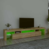 TV Cabinet with LED Lights Sonoma Oak 215x36.5x40 cm 3152796