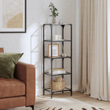 Storage Rack with Transparent Glass Top 40x30x123 cm Steel 846040