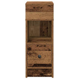 Bedside Cabinets 2 pcs with Drawer Old Wood 25x31x66 cm 858629