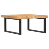 Basin Shelf Wall Mounted Steel and Solid Wood Oak 3302493