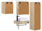 Bathroom Furniture Set 5 pcs Sonoma Oak 3407265