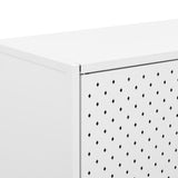 Highboard White 80x35x135 cm Steel 335875