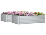 Set of 2 Raised Beds for Garden, Galvanised Steel Outdoor Planters with Multi-reinforced Rods for T3398P377614