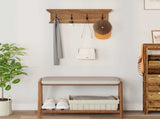Wall Mounted Coat Rack Natural 70 x 10 x 20 cm Solid Teak Wood 42017958