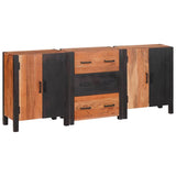 Sideboard 3 pcs Brown 55 x 30 x 75 cm Solid Acacia Wood 3321525