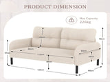 GOMYWAY corduroy fabric, comfortable monochrome double sofa, suitable for living rooms and bedrooms W2678P422254