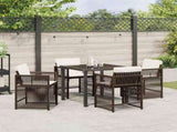 Garden Dining Set 5 pcs Brown Poly Rattan 3380781
