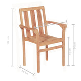 3 Piece Bistro Set Solid Teak 44736