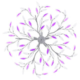 Ceiling Lamp with Acrylic Crystal Leaf Arms for 5 E14 Bulbs Purple 289240