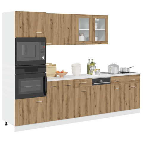 ZNTS 7 Piece Kitchen Cabinet Set Artisan Oak Engineered Wood 3328572