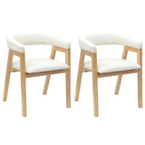 Dining Chairs 2 pcs Natural 54 x 57 x 73 cm Solid Rubber Wood 42020428