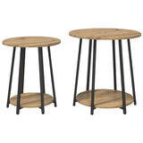 Side Table Set with Shelf 2 pcs Artisan Oak and Black 869707