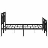 Metal Bed Frame without Mattress with Footboard Black 160x200cm 353460