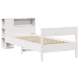 Bookcase Bed without Mattress White 100x200cm Solid Wood Pine 3322964