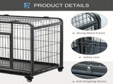 Metal Dog Cage Kennel Locking Door & Wheels Removable Tray Openable Top For Large Pets 109.5 x 71 x T3398P548131