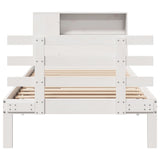Bookcase Bed without Mattress White 90x200cm Solid Wood Pine 3322734