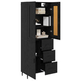 Highboard with Drawer 2 pcs Black Oak Engineered Wood 3416164