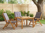 Reclining Garden Chairs 3 pcs Natural Solid Acacia Wood 42041434
