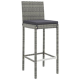 7 Piece Garden Bar Set with Cushions Grey Poly Rattan 3203922