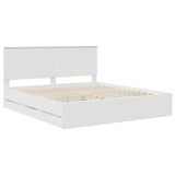 Bed Frame with Drawer White 180 x 200 cm Engineer Wood 3411089