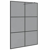 Walk-in Shower Wall Black 140 x 195 cm Tempered Glass 42022046