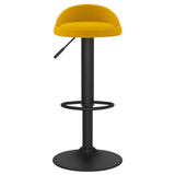 Bar Stool Yellow Velvet 333597